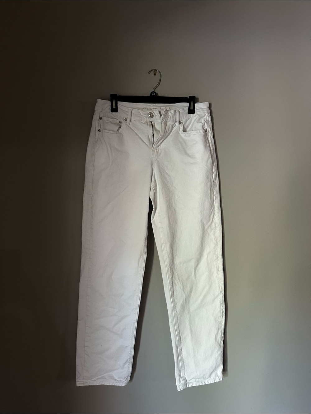 American Eagle Outfitters White Straight-Leg Jeans
